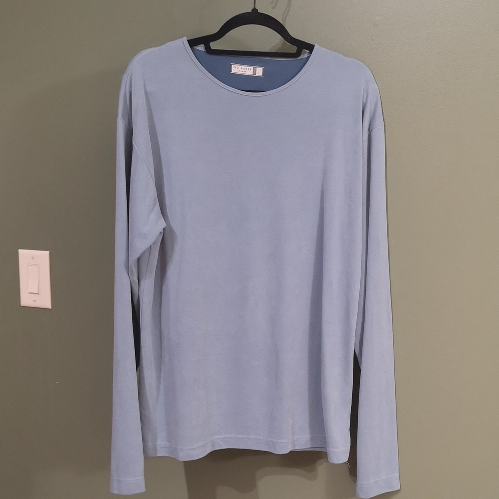 🌠HOST PICK 🌠Ted Baker London Sz 4 Sky Blue Soft Long Sleeve Modal Top Unisex